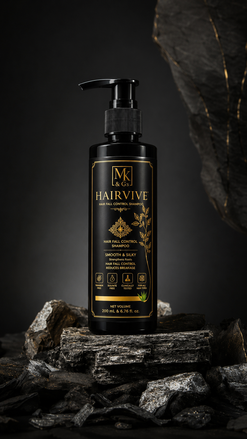 Hairvive on charcoal